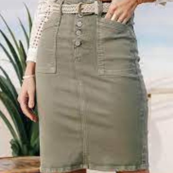 Flying Monkey Dresses & Skirts - Flying Monkey Olive Green Pencil Skirt